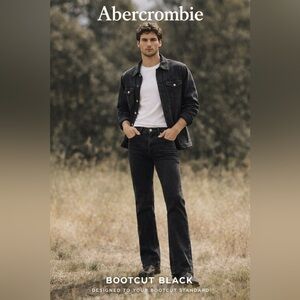 Abercrombie & Fitch Men's Boot Cut Stretch Jeans Black 30x32